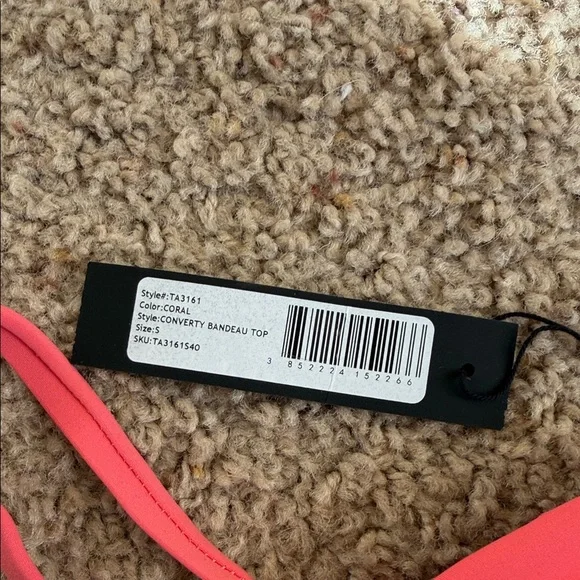 Ta3 Coral and Black Bikini Set - Picture 4 of 4